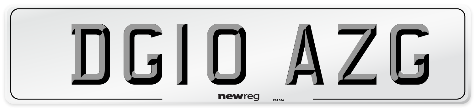 DG10 AZG Number Plate from New Reg